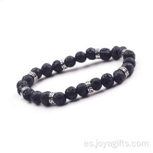 2016 piedra de la Lava de 8mm de diseño único hombres Zinc aleación Bead Bracelet